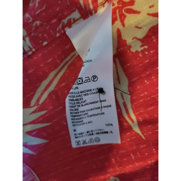 Tommy Bahama Mens Red Floral Linen Hawaiian Shirt XL Island Modern Fit Short Sle - Picture 5 of 6